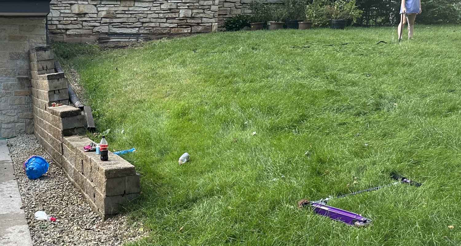 Prepping the land for gravel and stone.