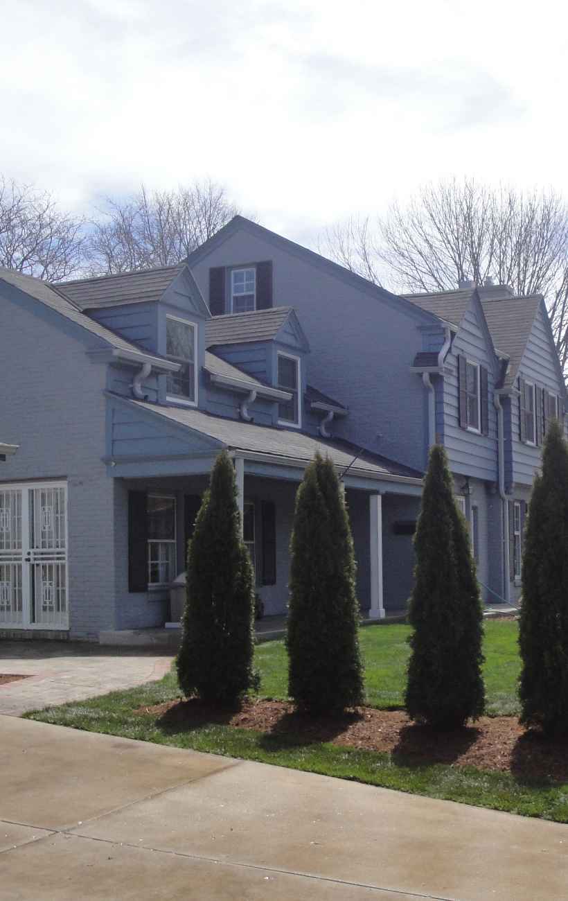 View of finished patio and fireplace.